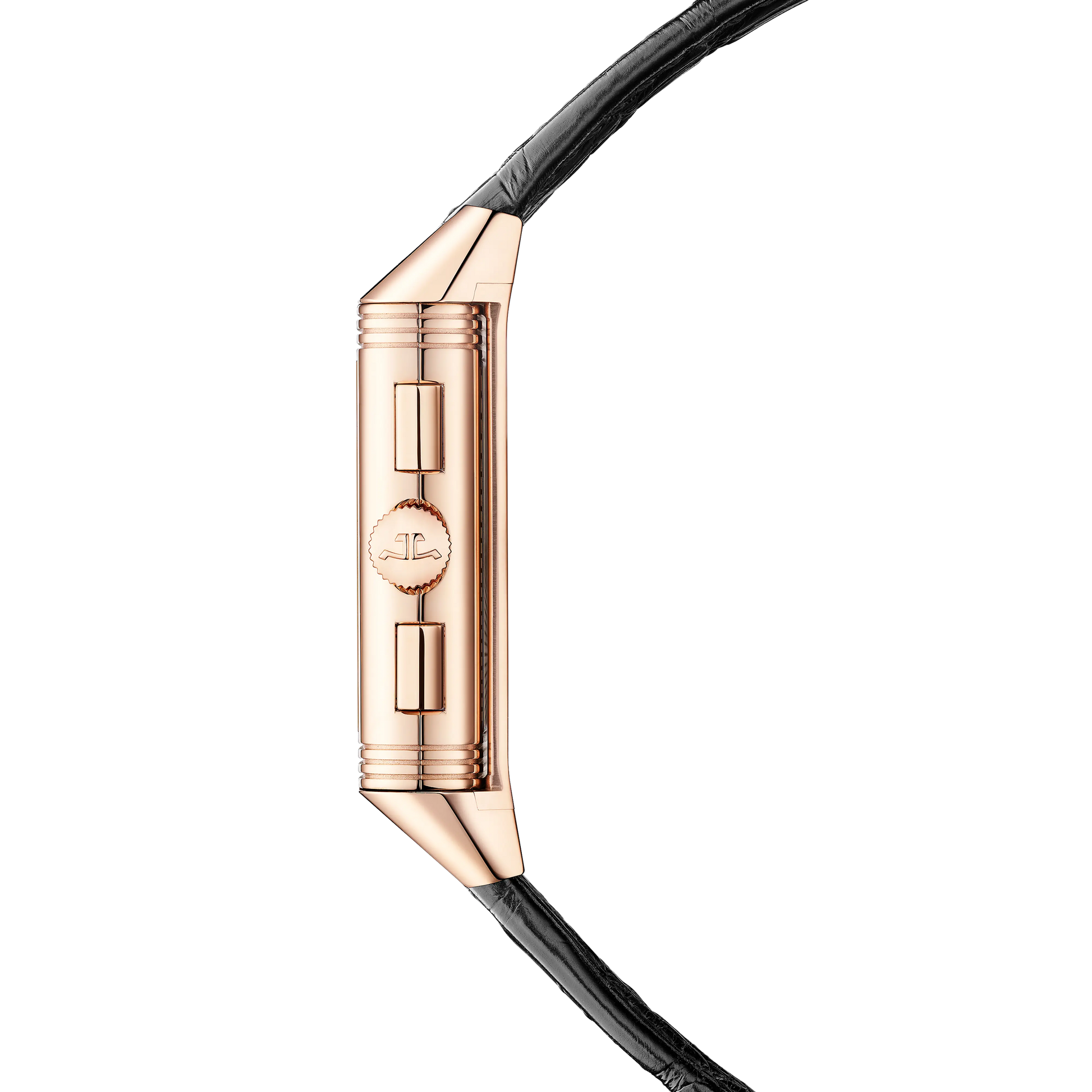 JLC - Reverso Tribute Chronograph - Limited Edition - 49.4 MM x 29.9 MM - Pink Gold - Golden/Skeleton Dial - Black/Brown Leather Strap - Q389256J