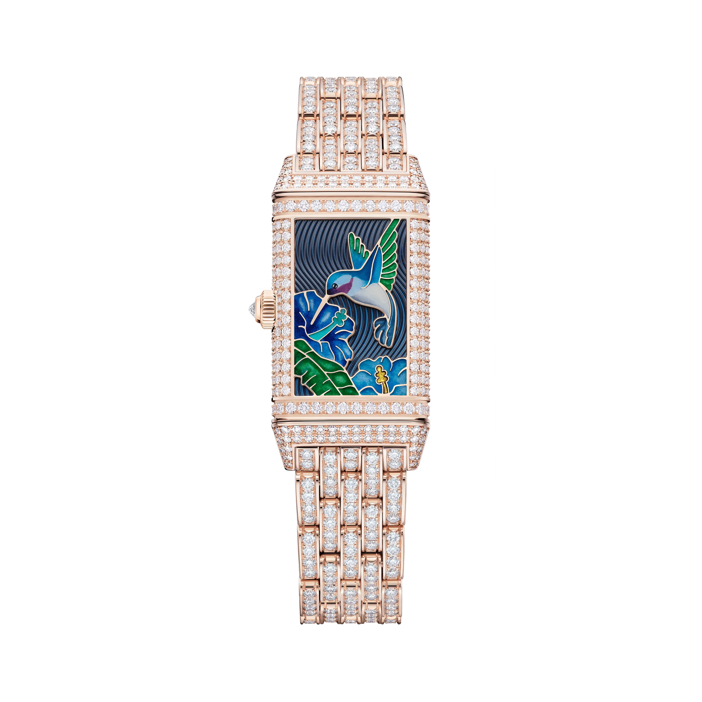 JLC - Reverso One "Hibiscus Syriacus" Limited Edition - 40 MM x 20 MM - Rose Gold - Mother-Of-Pearl Dial - Full Diamond-Set Case And Bracelet - Q3292324