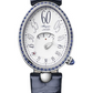 Breguet Reine de Naples White Gold 28.48 MM - Blue Leather Strap - Diamond Bezel - White Lacquered Dial -  9838BB/B8/364/S00S