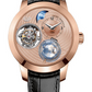 Girard-Perregaux Bridge Pink Gold 48 MM - Black Leather Strap - Gold Dial - 99290-52-951-BA6A