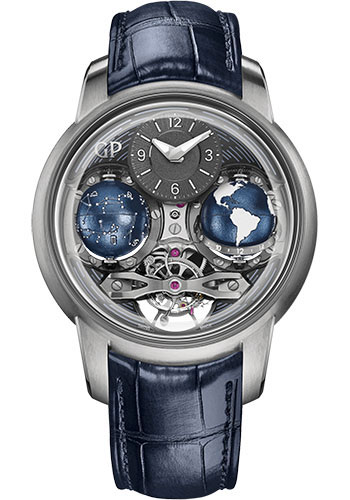 Girard-Perregaux Cosmos Bridge Titanium 47 MM - Blue Leather Strap - Black Sapphire Dial - 99292-21-651-BA6F