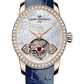 Girard-Perregaux Cat's Eye Pink Gold 37.30 x 32.30 MM - Blue Leather Strap - Diamond Bezel - Mother-of-Pearl Dial - 99490D52A706-CK6A