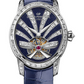 Girard-Perregaux Cat's Eye White Gold 37.30 x 32.30 MM - Blue Leather Strap - Diamond Bezel - Aventurine Diamond Dial - 99490D53B1767CK4A