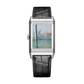 JLC - Reverso Tribute Enamel Monet "The Grand Canal" - Limited Edition - 45.6 MM x 27.4 MM - White Gold - Green Guilloché Enamel Dial - Black Leather Strap - Q39334M5
