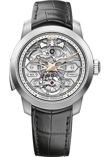 Girard-Perregaux Bridge Titanium 45 MM - Black Leather Strap - Skeleton Dial - 99820-21-001-BA6A