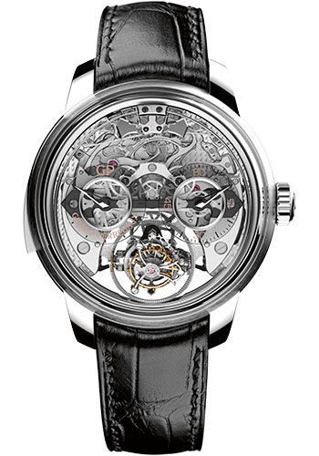 Girard-Perregaux Bridge Titanium 48 MM - Black Leather Strap - Skeleton Dial - 99830-21-000-BA6A