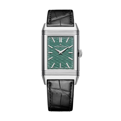 JLC - Reverso Tribute Enamel Monet "The Grand Canal" - Limited Edition - 45.6 MM x 27.4 MM - White Gold - Green Guilloché Enamel Dial - Black Leather Strap - Q39334M5