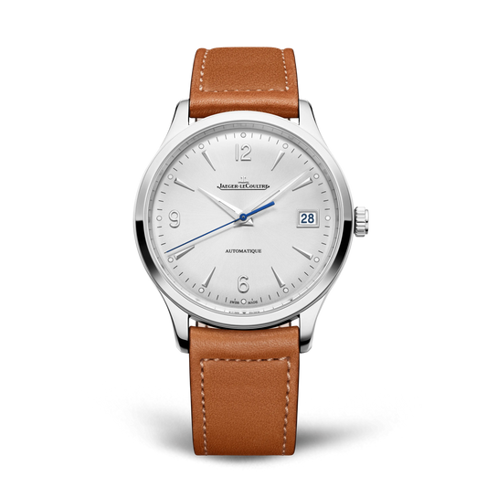 JLC - Master Control Date - 40 MM - Stainless Steel - Silvered-Gray Dial - Brown Leather Strap - Q4018421
