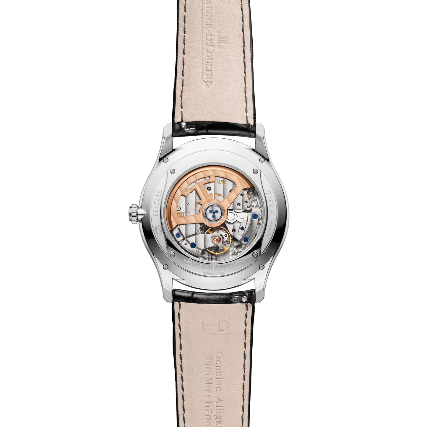 JLC - Master Ultra Thin Date - 39 MM - Stainless Steel - Silvered-Gray Dial - Black Leather Strap - Q1238421