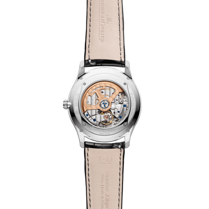 JLC - Master Ultra Thin Date - 39 MM - Stainless Steel - Silvered-Gray Dial - Black Leather Strap - Q1238421