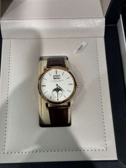A.Lange & Söhne Saxonia Moonphase - 40 MM - Rose Gold - Silver Dial - 384.032