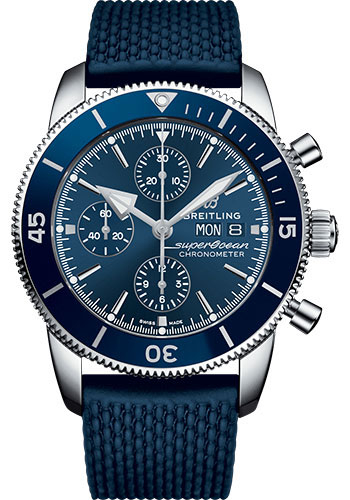 Breitling Superocean Heritage Stainless Steel 44 MM - Blue Rubber Strap - Blue Dial - A13313161C1S1