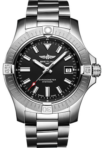 Breitling Avenger Stainless Steel 43 MM - Stainless Steel Bracelet - Black Dial - A17318101B1A1