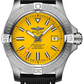 Breitling Avenger Stainless Steel 45 MM - Anthracite Calfskin Leather Strap - Yellow  Dial - A17319101I1X1