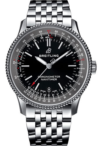 Breitling Navitimer Stainless Steel 38 MM - Stainless Steel Bracelet - Black Dial - A17325241B1A1