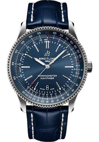 Breitling Navitimer Stainless Steel 41 MM - Blue Leather Strap - Blue Dial - A17326161C1P3