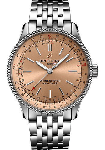 Breitling Navitimer Stainless Steel 35 MM - Metal Bracelet - Copper Dial - A17395201K1A1