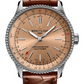 Breitling Navitimer Stainless Steel 35 MM - Brown Leather Strap - Brown  Dial - A17395201K1P1