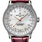 Breitling Navitimer Stainless Steel 35 MM - Burgundy Leather Strap - Mother-Of-Pearl Dial - A17395211A1P1