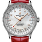 Breitling Navitimer Stainless Steel 35 MM - Red Leather Strap - Mother-Of-Pearl Dial -  A17395211A1P5