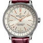 Breitling Navitimer Stainless Steel 35 MM - Burgundy Leather Strap - Silver Dial - A17395F41G1P1