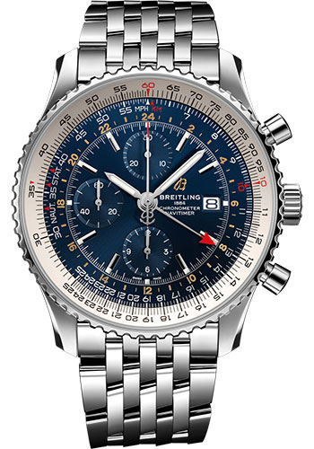 Breitling Navitimer Stainless Steel 46 MM - Blue Leather Strap - Blue Dial - A24322121C2A1