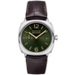 Panerai Radiomir Stainless Steel 40 MM - Dark Brown Alligator Strap - Green Sun-brushed Dial - PAM01386