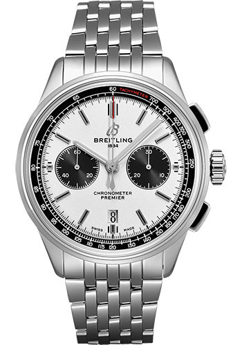 Breitling Premier Stainless Steel 42 MM - Steel Bracelet - Silver Dial - AB0118221G1A1