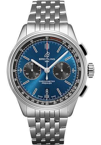 Breitling Premier Stainless Steel 42 MM - Steel Bracelet - Blue Dial - AB0118A61C1A1