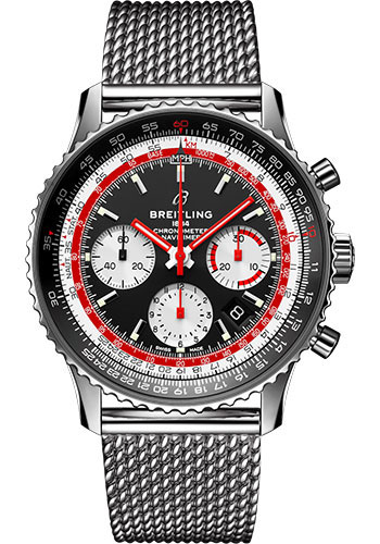 Breitling Navitimer Stainless Steel 43 MM - Stainless Steel Bracelet - Black Dial - AB01211B1B1A1