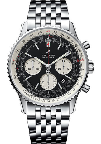 Breitling Navitimer Stainless Steel 43 MM - Stainless Steel Pilot Bracelet - Black Dial - AB0121211B1A1