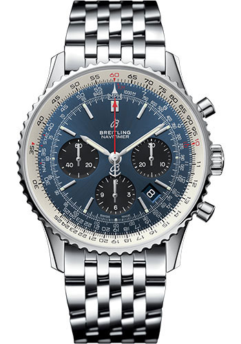 Breitling Navitimer Stainless Steel 43 MM - Stainless Steel Pilot Bracelet - Blue Dial - AB0121211C1A1