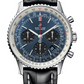 Breitling Navitimer Stainless Steel 43 MM - Black Leather Strap - Blue Dial - AB0121211C1P1