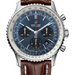 Breitling Navitimer Stainless Steel 43 MM - Brown Leather Strap - Mercury Silver Dial - AB0121211C1P2