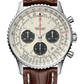 Breitling Navitimer Stainless Steel 43 MM - Brown Leather Strap - Silver Dial - AB0121211G1P1