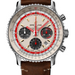 Breitling Navitimer Stainless Steel 43 MM - Brown Leather Strap - White Dial - AB01219A1G1X1