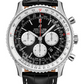 Breitling Navitimer Stainless Steel 46 MM - Black Leather Strap - Black Dial - AB0127211B1P2