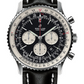 Breitling Navitimer Stainless Steel 46 MM - Black Leather Strap - Black Dial - AB0127211B1X1