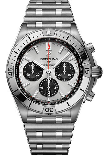 Breitling Chronomat Stainless Steel 42 MM - Stainless Steel Bracelet - Silver Dial - AB0134101G1A1