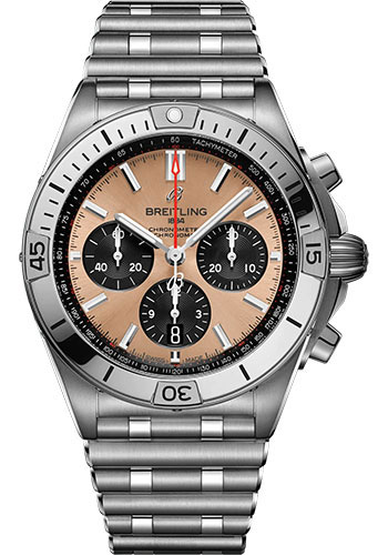 Breitling Chronomat Stainless Steel 42 MM - Stainless Steel Bracelet - Beige Dial - AB0134101K1A1