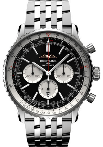 Breitling Navitimer Stainless Steel 46 MM - Stainless Steel Bracelet - Black Dial - AB0137211B1A1