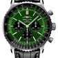 Breitling Navitimer Stainless Steel 46 MM - Black Leather Strap - Green Dial - AB0137241L1P1