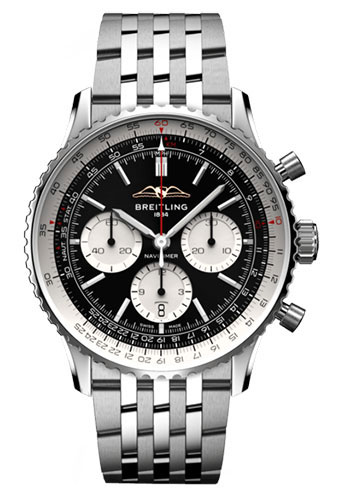 Breitling Navitimer Stainless Steel 43 MM - Stainless Steel Bracelet - Black Dial - AB0138211B1A1