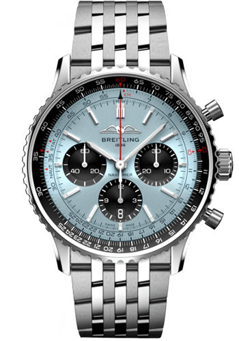 Breitling Navitimer Stainless Steel 43 MM - Stainless Steel Bracelet - Ice Blue Dial -  AB0138241C1A1