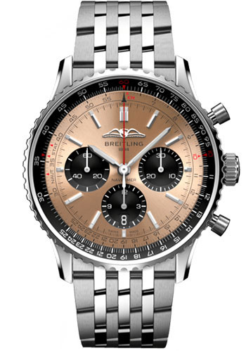 Breitling Navitimer Stainless Steel 43 MM - Stainless Steel Bracelet - Copper Dial -  AB0138241K1A1