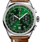 Breitling Premier Stainless Steel 42 MM - Gold Brown Leather Strap - Green Dial - AB0145371L1P1