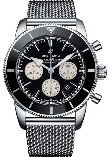 Breitling Superocean Heritage Stainless Steel 44 MM - Stainless Steel Bracelet - Black Dial - AB0162121B1A1