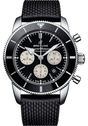 Breitling Superocean Heritage Stainless Steel 44 MM - Black Rubber Strap - Black Dial - AB0162121B1S1