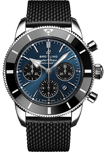 Breitling Superocean Heritage Stainless Steel 44 MM - Black Rubber Strap - Blackeye Blue Dial - AB0162121C1S1