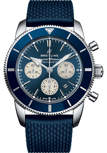 Breitling Superocean Heritage Stainless Steel 44 MM - Black Rubber Strap - Blue Dial - AB0162161C1S1